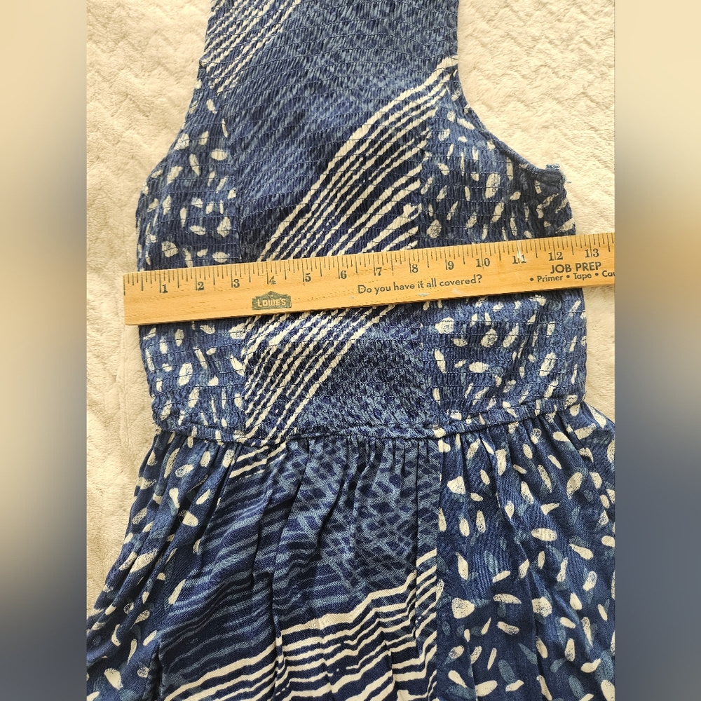 Navy Patterned Midi Dress - Picture 9 of 10